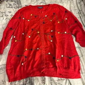 ModCloth Christmas Lights cardigan, EUC, 2X